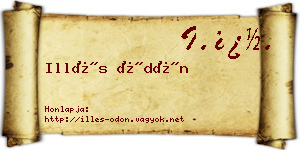 Illés Ödön névjegykártya